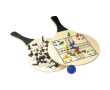 Raquettes de plage en bois FSC avec jeux de plateau et balle couleur noir