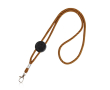Lanyard tubulaire en polyester réglable avec mousqueton 3 cm couleur orange
