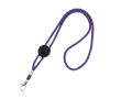 Lanyard tubulaire en polyester réglable avec mousqueton 3 cm couleur violet