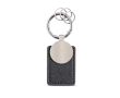 Porte-clés avec 3 mini-anneaux à ouverture facile et patch intégré couleur noir