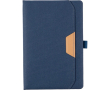 Cahier A5 en plastique recyclé et similicuir, pages lignées couleur bleu