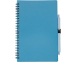 Carnet A5 en paille de blé et plastique avec stylo, pages lignées couleur bleu