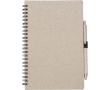 Carnet A5 en paille de blé et plastique avec stylo, pages lignées couleur marron