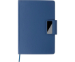 Set carnet A5 en cuir synthétique avec stylo et feuilles lignées couleur bleu