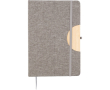 Carnet A5 en RPET et bambou avec support téléphone, pages lignées couleur gris