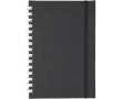 Carnet A5 en plastique recyclé avec fermeture élastique, pages lignées couleur noir
