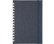 Carnet A5 en plastique recyclé avec fermeture élastique, pages lignées couleur bleu