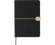Carnet A5 en feutre recyclé, fermeture en similicuir et pages lignées couleur noir