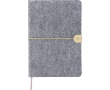 Carnet A5 en feutre recyclé, fermeture en similicuir et pages lignées couleur gris