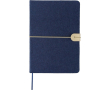 Carnet A5 en feutre recyclé, fermeture en similicuir et pages lignées couleur bleu