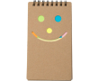 Bloc-notes en carton FSC avec notes adhésives et pages lignées couleur marron
