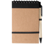 Bloc-notes en carton recyclé avec stylo et fermeture élastique couleur noir
