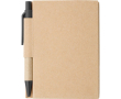 Bloc-notes en carton avec stylo à encre noire et feuilles lignées couleur noir