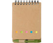 Bloc-notes en carton avec spirale, stylo et feuilles lignées couleur vert clair