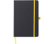 Carnet A5 en similicuir recyclé, fermeture élastique, pages lignées couleur jaune