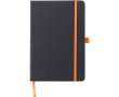 Carnet A5 en similicuir recyclé, fermeture élastique, pages lignées couleur orange