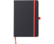 Carnet A5 en similicuir recyclé, fermeture élastique, pages lignées couleur rouge