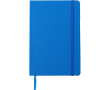 Carnet A5 en RPET et similicuir, fermeture élastique, pages lignées couleur bleu