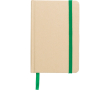 Carnet A6 en carton recyclé avec marque-page et pages lignées couleur vert clair