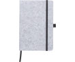 Carnet A5 en feutre recyclé avec fermeture élastique, pages lignées couleur gris
