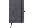 Carnet A5 en feutre recyclé avec fermeture élastique, pages lignées couleur gris foncé