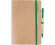 Carnet A5 en carton recyclé avec stylo et pages blanches couleur vert
