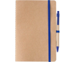 Carnet A5 en carton recyclé avec stylo et pages blanches couleur bleu ultramarine