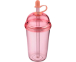 Gobelet RPET avec couvercle vissé et paille 500 ml couleur rose