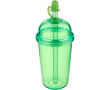 Gobelet RPET avec couvercle vissé et paille 500 ml couleur vert clair