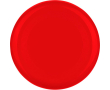 Frisbee en plastique recyclé rigide, d’un diamètre de 21 cm couleur rouge