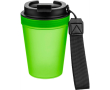 Gobelet transparent avec couvercle vissé et dragonne 350 ml couleur vert lime