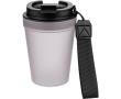 Gobelet transparent avec couvercle vissé et dragonne 350 ml couleur transparent
