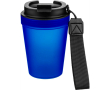 Gobelet transparent avec couvercle vissé et dragonne 350 ml couleur bleu roi