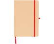 Carnet A5 kraft rigide avec élastique et pages lignées couleur rouge