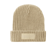 Bonnet à personnaliser en acrylique élastique avec étiquette Winter couleur naturel