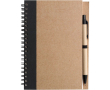 Bloc-notes A5 en carton recyclé avec stylo, pages lignées couleur noir