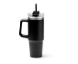 Bouteille isotherme en acier inoxydable recyclé avec paille 870ml couleur noir