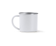 Tasse en acier inoxydable recyclé avec bord et intérieur argenté 350ml couleur blanc