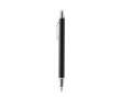 Stylo bille en aluminium recyclé mat, clip transparent et encre bleue couleur noir