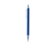 Stylo bille en aluminium recyclé mat, clip transparent et encre bleue couleur bleu roi