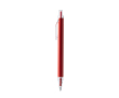 Stylo bille en aluminium recyclé mat, clip transparent et encre bleue couleur rouge