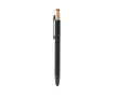 Stylo bille en aluminium recyclé mat et bambou, encre bleue couleur noir