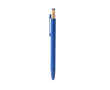 Stylo bille en aluminium recyclé mat et bambou, encre bleue couleur bleu roi