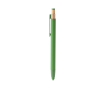Stylo bille en aluminium recyclé mat et bambou, encre bleue couleur vert