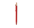 Stylo bille en aluminium recyclé mat et bambou, encre bleue couleur rouge