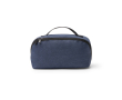 Trousse fabriquée en plastique recyclé avec fermeture zippée diagonale couleur bleu gris