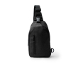 Sac bandoulière en coton recyclé avec fermetures éclair et sangle couleur noir