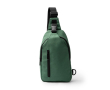 Sac bandoulière en coton recyclé avec fermetures éclair et sangle couleur vert
