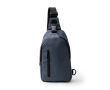 Sac bandoulière en coton recyclé avec fermetures éclair et sangle couleur bleu marine