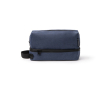 Trousse de toilette écologique à double compartiment avec poignée couleur bleu gris